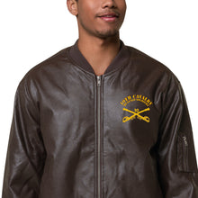 Load image into Gallery viewer, 10th Cavalry with Sabers - Leather Bomber Jacket
