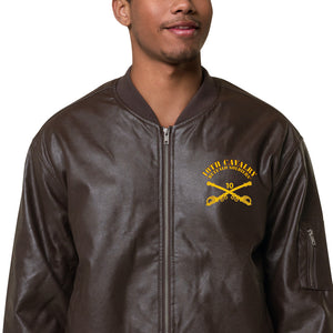 10th Cavalry with Sabers - Leather Bomber Jacket