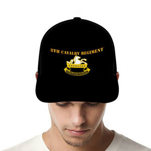  Custom All Over Print Unisex Adjustable Curved Bill Baseball Hat - Army - 8th Cavalry Regiment - Hat