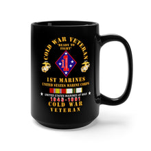 Load image into Gallery viewer, Black Mug 15oz - USMC - Cold War Vet - 1st Marines w COLD SVC X 300
