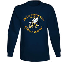 Load image into Gallery viewer, Navy - Seabee - Combat Veteran - No Shadow T Shirt
