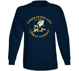 Navy - Seabee - Combat Veteran - No Shadow T Shirt