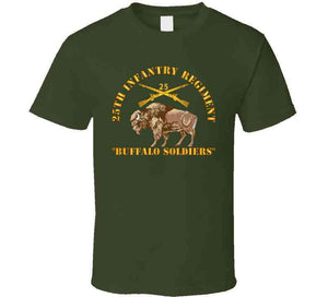 Army - 25th Infantry Regiment - Buffalo Soldiers W 25th Inf Branch Insignia T Shirt