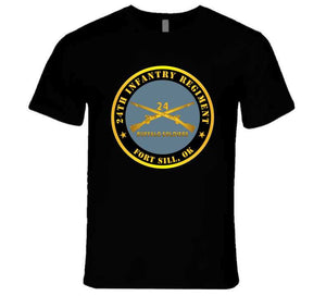 Army - 24th Infantry Regiment - Fort Sill, Ok - Buffalo Soldiers W Inf Branch T Shirt