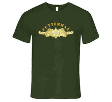 Load image into Gallery viewer, Uscg - Cutterman Badge - Officer - Gold W Top Txt T Shirt
