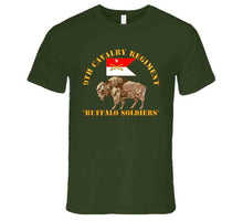 Load image into Gallery viewer, Army - 9th Cavalry Regiment - Buffalo Soldiers W 9th Cav Guidon Long Sleeve T Shirt
