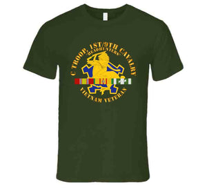 Army - C Troop, 1st-9th Cavalry - Headhunters - Vietnam Vet W 1966-1967 Vn Svc X 300 Long Sleeve T Shirt