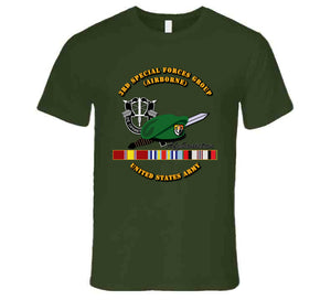 3rd SFG DUI, Beret, Dagger - US Army - Afghanistan Ribbons T Shirt