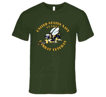 Load image into Gallery viewer, Navy - Seabee - Combat Veteran - No Shadow T Shirt
