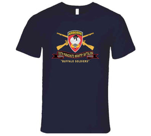 Army - 555th Parachute Infantry Battalion - Ssi - Black - Red Buffalo Soldiers W Br - Ribbon X 300 T Shirt