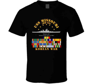 USS Missouri, (BB-63) Korean War with Ship 's Service Ribbons T Shirt, Premium and Hoodie