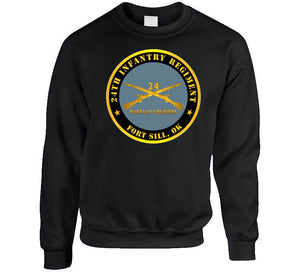 Army - 24th Infantry Regiment - Fort Sill, Ok - Buffalo Soldiers W Inf Branch Long Sleeve T Shirt