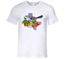 Load image into Gallery viewer, Texas Mockingbird W Texas Flag T Shirt
