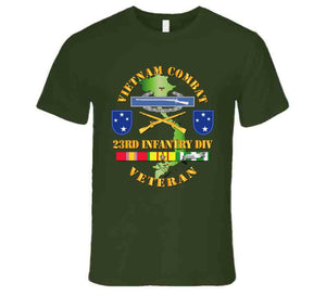 Vietnam Combat, Infantry Veteran, with 23rd Infantry Division, with Shoulder Sleeve Insignia - V1 - T Shirt, Premium and Hoodie