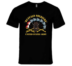 Army - Buffalo Soldiers - Infantry - Cavalry Guidons W Buffalo Head - Us Army X 300 T Shirt