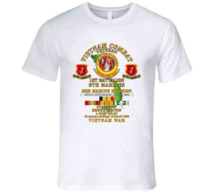 Usmc - 1st Bn 9th Marines - 3rd Mardiv - Operation Dewey Canyon W Vn Svc T Shirt