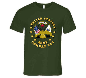 Emblem - US Army Center - Combat Veteran T Shirt