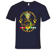 Load image into Gallery viewer, Army - Vietnam Combat Cavalry Veteran W 2nd Bn 7th Cav Dui - 1st Cav Div T-shirt
