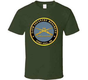 Army - 24th Infantry Regiment - Fort Sill, Ok - Buffalo Soldiers W Inf Branch T Shirt