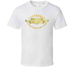 Uscg - Cutterman Badge - Officer - Gold T Shirt