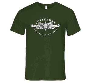 Uscg - Cutterman Badge - Enlisted - Silver T Shirt