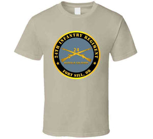 Army - 24th Infantry Regiment - Fort Sill, Ok - Buffalo Soldiers W Inf Branch T Shirt