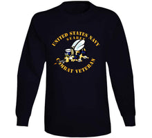 Load image into Gallery viewer, Navy - Seabee - Combat Veteran - No Shadow T Shirt
