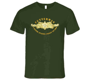 Uscg - Cutterman Badge - Officer - Gold T Shirt