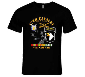 Army - Bravo Troop 2nd Squadron 17th Cav - 101st  Airborne Div W Vn Svc T Shirt