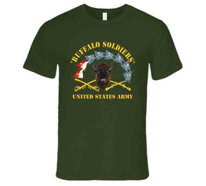 Army - Buffalo Soldiers - Infantry - Cavalry Guidons W Buffalo Head - Us Army X 300 T Shirt