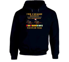 Load image into Gallery viewer, Army - 1st Battalion,  7th Cavalry Regiment - Vietnam War Wt 2 Cav Riders And Vn Svc X300 T Shirt
