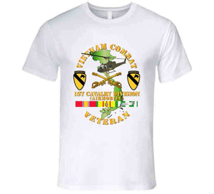 Army - Vietnam Combat Cavalry Veteran With 1st Cavalry Division Shoulder Sleeve Insignia V1 - T Shirt, Premium & Hoodie