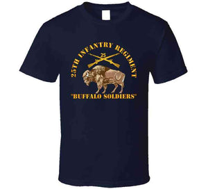 Army - 25th Infantry Regiment - Buffalo Soldiers W 25th Inf Branch Insignia T Shirt