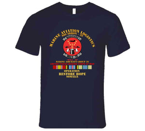 Usmc - Marine Aviation Logistics Squadron 39 - Mals 39 - Magicians -  Opn Restore Hope Solmalia W Svc T Shirt