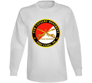 Army - 9th Cavalry Regiment - Fort Union,  NM - Buffalo Soldiers W Cav Branch Long Sleeve T Shirt