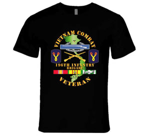 Army - Vietnam Combat, 196th Infantry Brigade, Veteran with Shoulder Sleeve Insignia - T Shirt, Premium and Hoodie