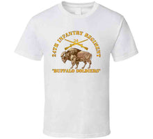 Load image into Gallery viewer, Army - 24th Infantry Regiment - Buffalo Soldiers W 24th Inf Branch Insignia T Shirt
