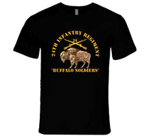 Load image into Gallery viewer, Army - 24th Infantry Regiment - Buffalo Soldiers W 24th Inf Branch Insignia T Shirt
