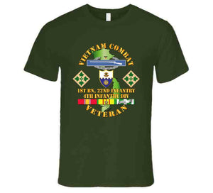 Army - Vietnam Combat Infantry Veteran With 1st Battalion 22nd Infantry - 4th Infantry Division Shoulder Sleeve Insignia T Shirt, Premium & Hoodie