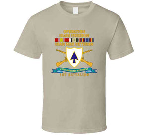Army - 26th Infantry Regiment - Dui W Br - Ribbon - Top - 1st Bn W Iraq Svc  X 300 T Shirt