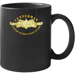 Uscg - Cutterman Badge - Officer - Gold T Shirt