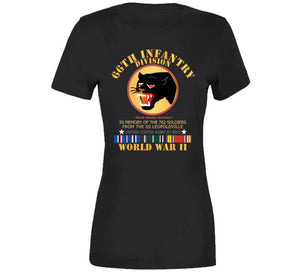 Army - 66th Infantry Div - Black Panther Div - Wwii W Ss Leopoldville W Eu Svc Long Sleeve T Shirt