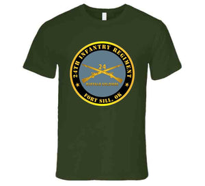 Army - 24th Infantry Regiment - Fort Sill, Ok - Buffalo Soldiers W Inf Branch Long Sleeve T Shirt