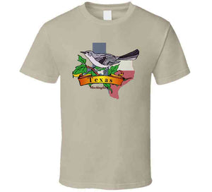 Texas Mockingbird W Texas Flag T Shirt