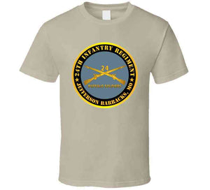 Army - 24th Infantry Regiment - Jefferson Barracks, Mo - Buffalo Soldiers W Inf Branch T Shirt