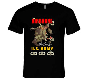 Airborne Poster Wi Backgrnd W Badgesv1 T Shirt