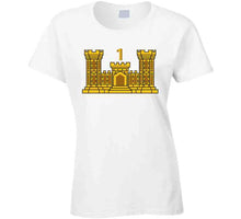 Load image into Gallery viewer, 1st Engineer Battalion W Number Wo Txt Ladies T Shirt
