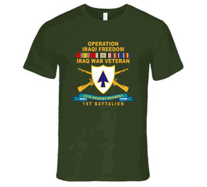 Army - 26th Infantry Regiment - Dui W Br - Ribbon - Top - 1st Bn W Iraq Svc  X 300 T Shirt
