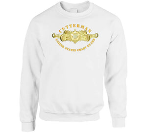 Uscg - Cutterman Badge - Officer - Gold T Shirt