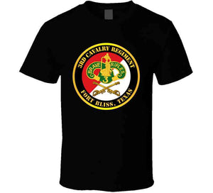 Army - 3rd Cavalry Regiment Crest - Red White - Fort Bliss Texas T Shirt, Hoodie and Premium